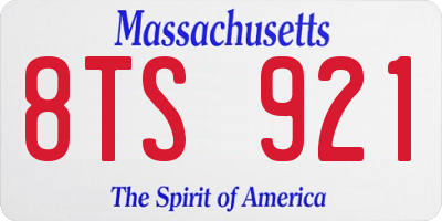 MA license plate 8TS921