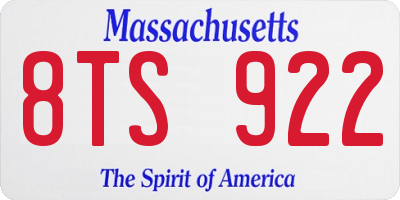 MA license plate 8TS922