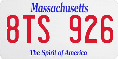MA license plate 8TS926