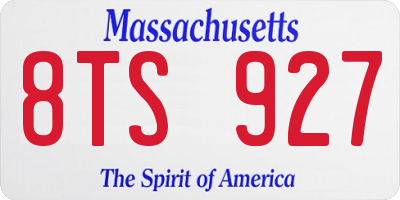 MA license plate 8TS927