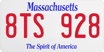 MA license plate 8TS928