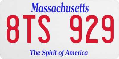 MA license plate 8TS929
