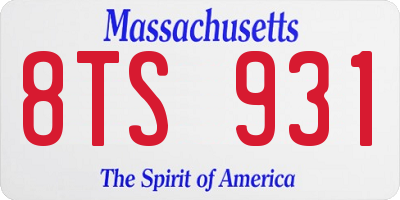 MA license plate 8TS931