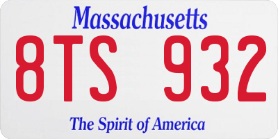 MA license plate 8TS932