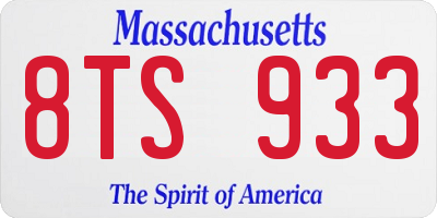 MA license plate 8TS933