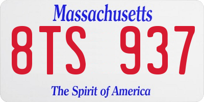 MA license plate 8TS937