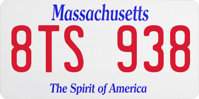 MA license plate 8TS938