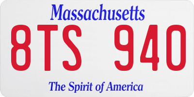 MA license plate 8TS940