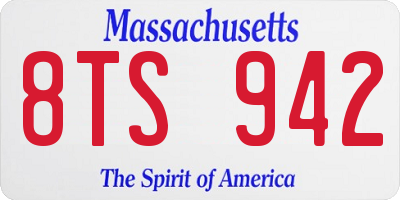 MA license plate 8TS942