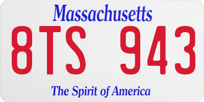 MA license plate 8TS943