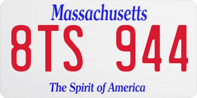 MA license plate 8TS944