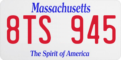 MA license plate 8TS945
