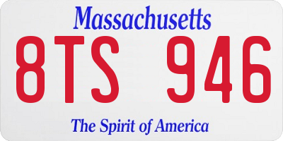MA license plate 8TS946
