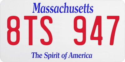 MA license plate 8TS947