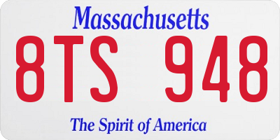 MA license plate 8TS948