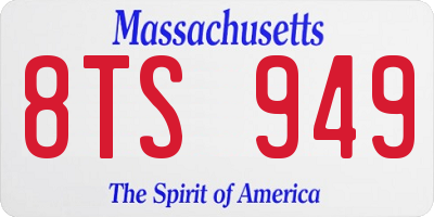 MA license plate 8TS949