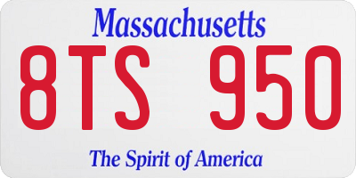 MA license plate 8TS950