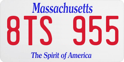 MA license plate 8TS955