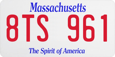 MA license plate 8TS961