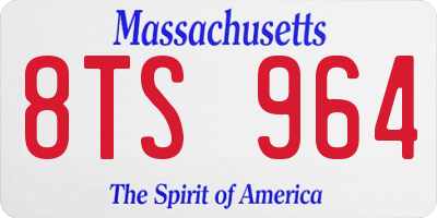 MA license plate 8TS964