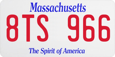 MA license plate 8TS966