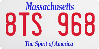 MA license plate 8TS968