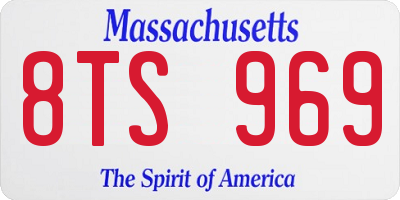 MA license plate 8TS969