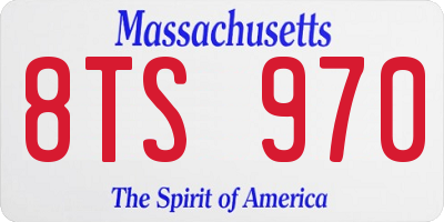 MA license plate 8TS970