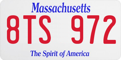 MA license plate 8TS972