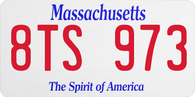 MA license plate 8TS973