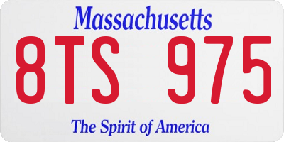 MA license plate 8TS975