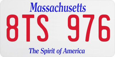 MA license plate 8TS976