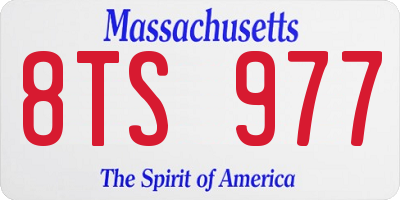 MA license plate 8TS977