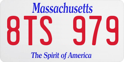 MA license plate 8TS979
