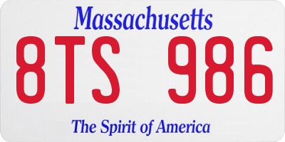 MA license plate 8TS986