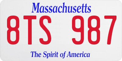 MA license plate 8TS987
