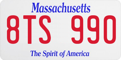 MA license plate 8TS990