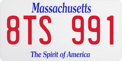 MA license plate 8TS991