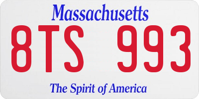 MA license plate 8TS993