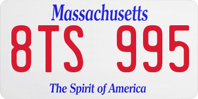 MA license plate 8TS995
