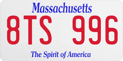 MA license plate 8TS996