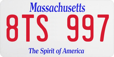 MA license plate 8TS997