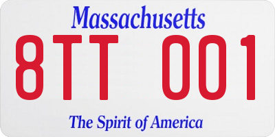 MA license plate 8TT001
