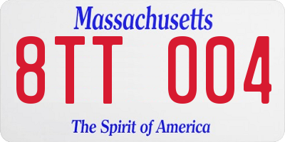 MA license plate 8TT004