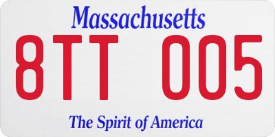 MA license plate 8TT005