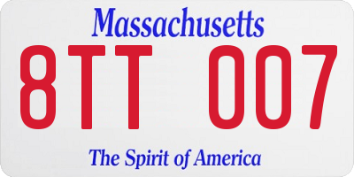 MA license plate 8TT007