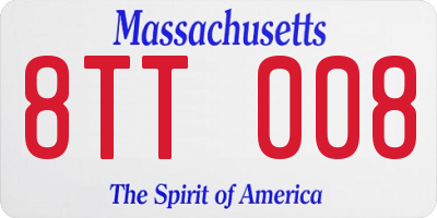 MA license plate 8TT008