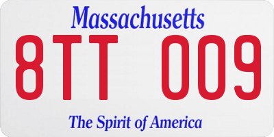 MA license plate 8TT009