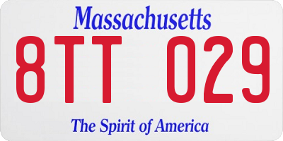 MA license plate 8TT029