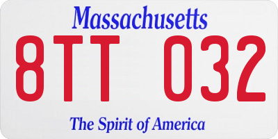 MA license plate 8TT032